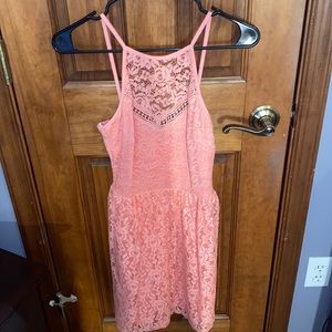 City Studio coral lace dress